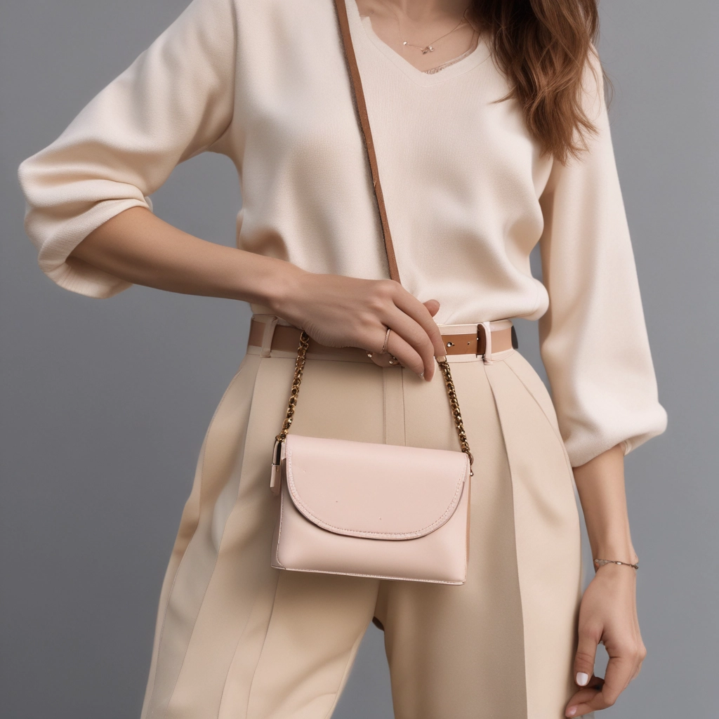 A styled shot of the sling bag paired with an evening outfit, or a product shot showcasing its distinctive crescent shape.
