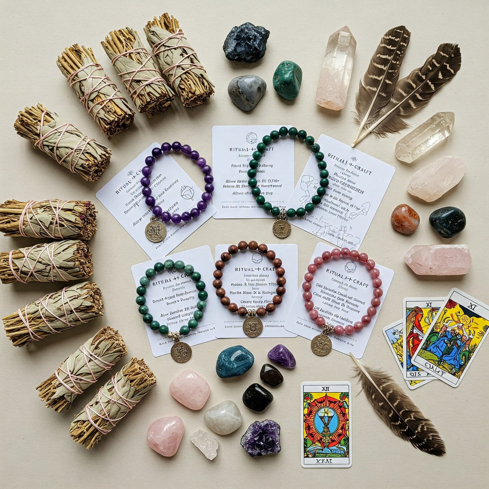 Ritual + Craft healing crystal beaded bracelets