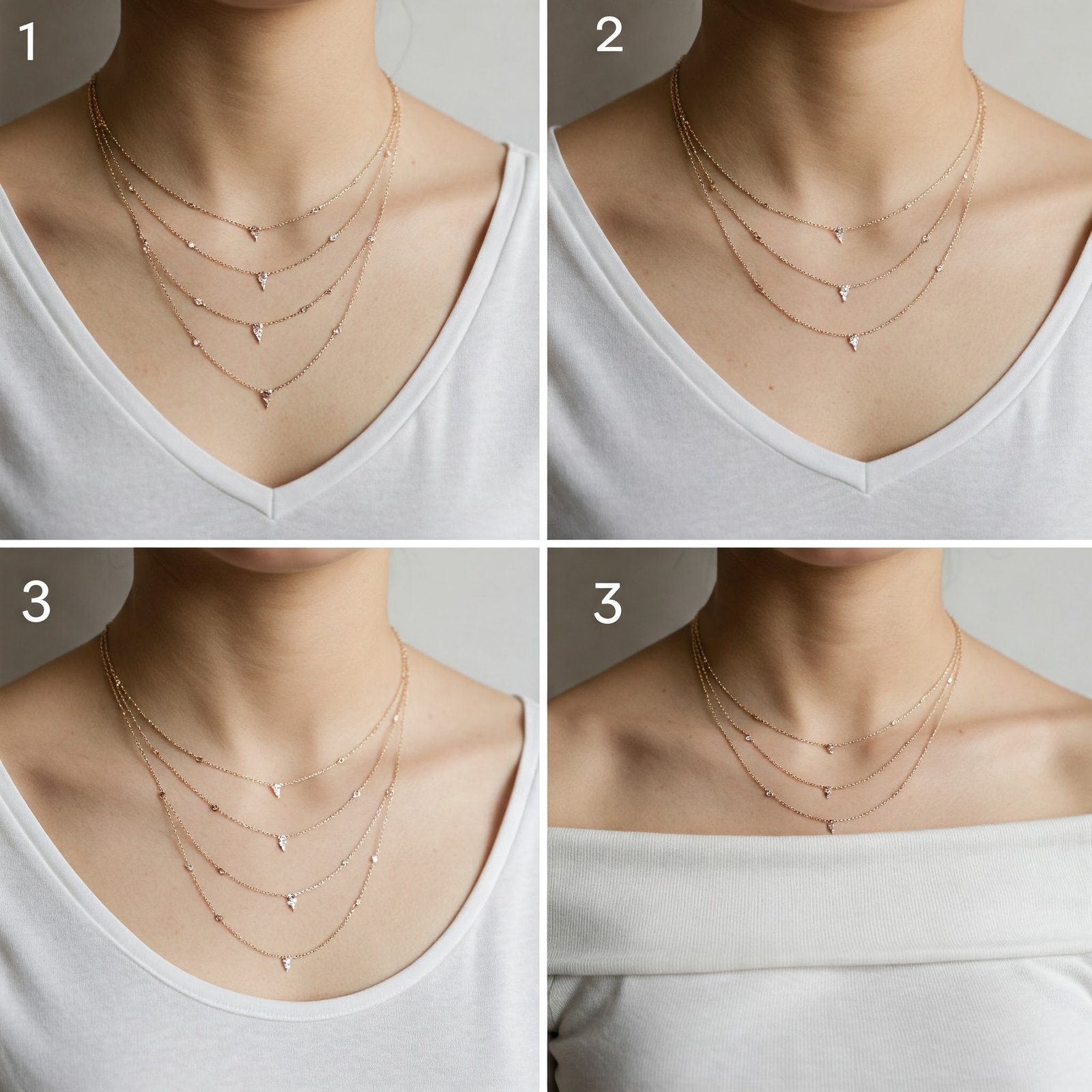 Necklaces with different necklines