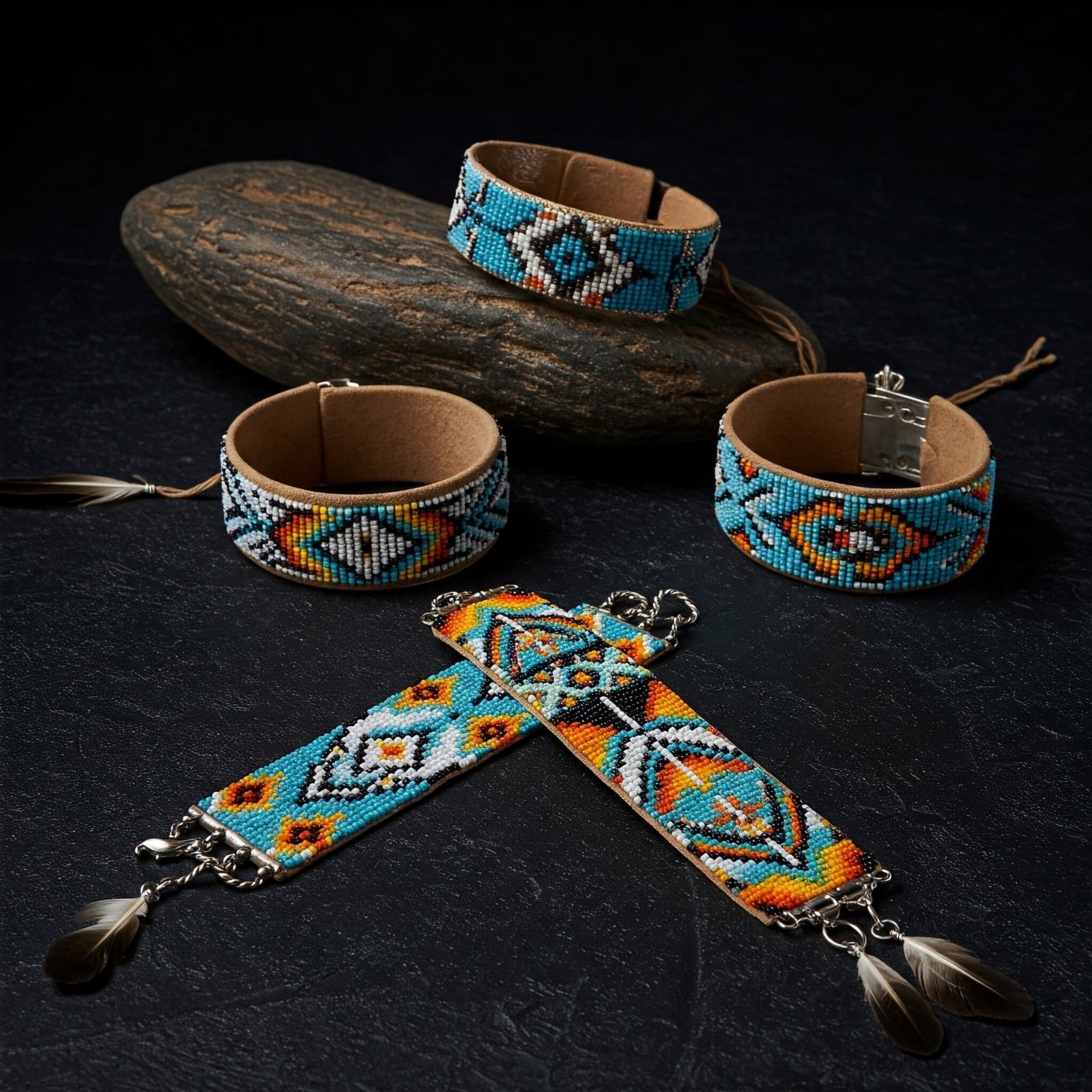 Native American handmade beaded bracelets