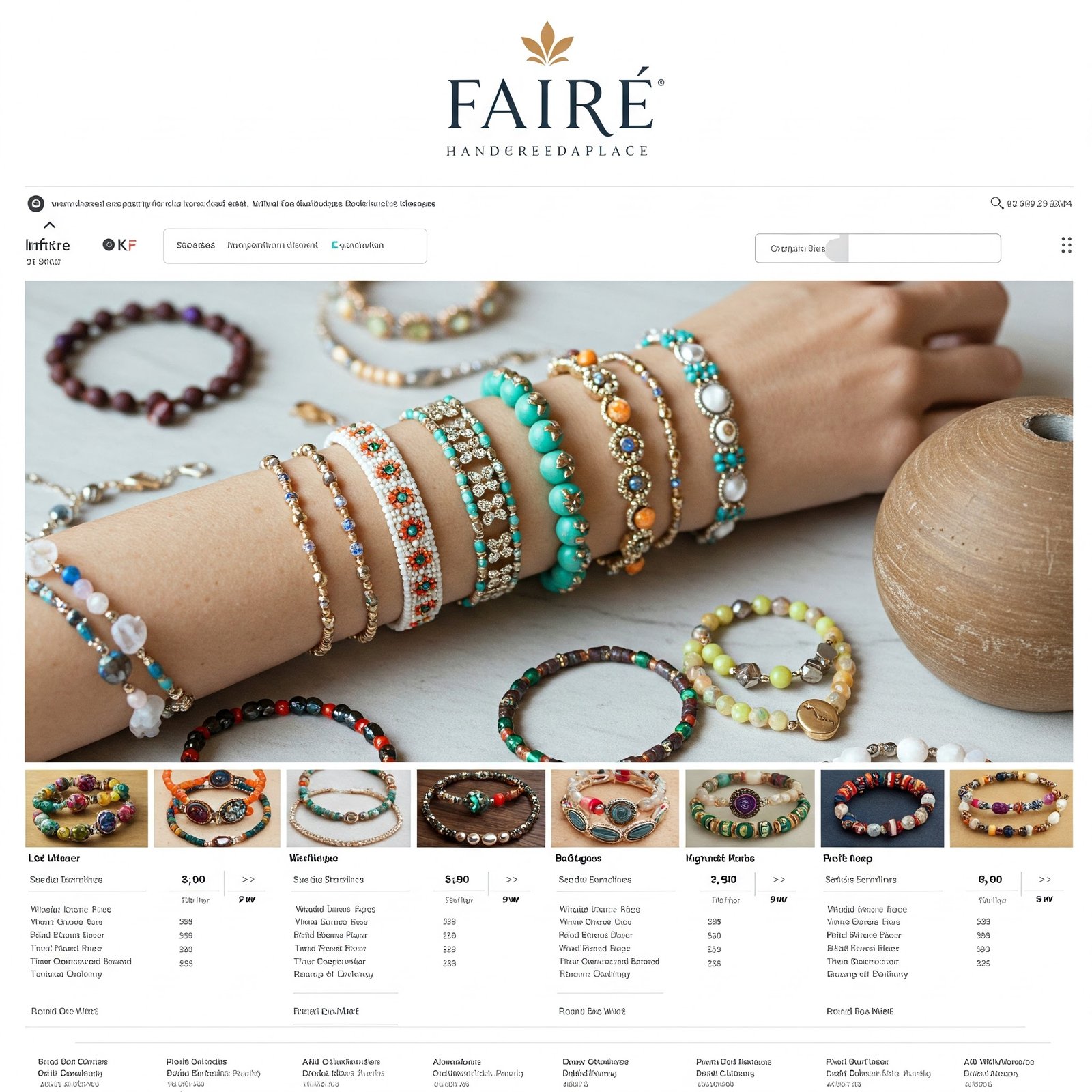 Faire wholesale marketplace beaded jewellery section