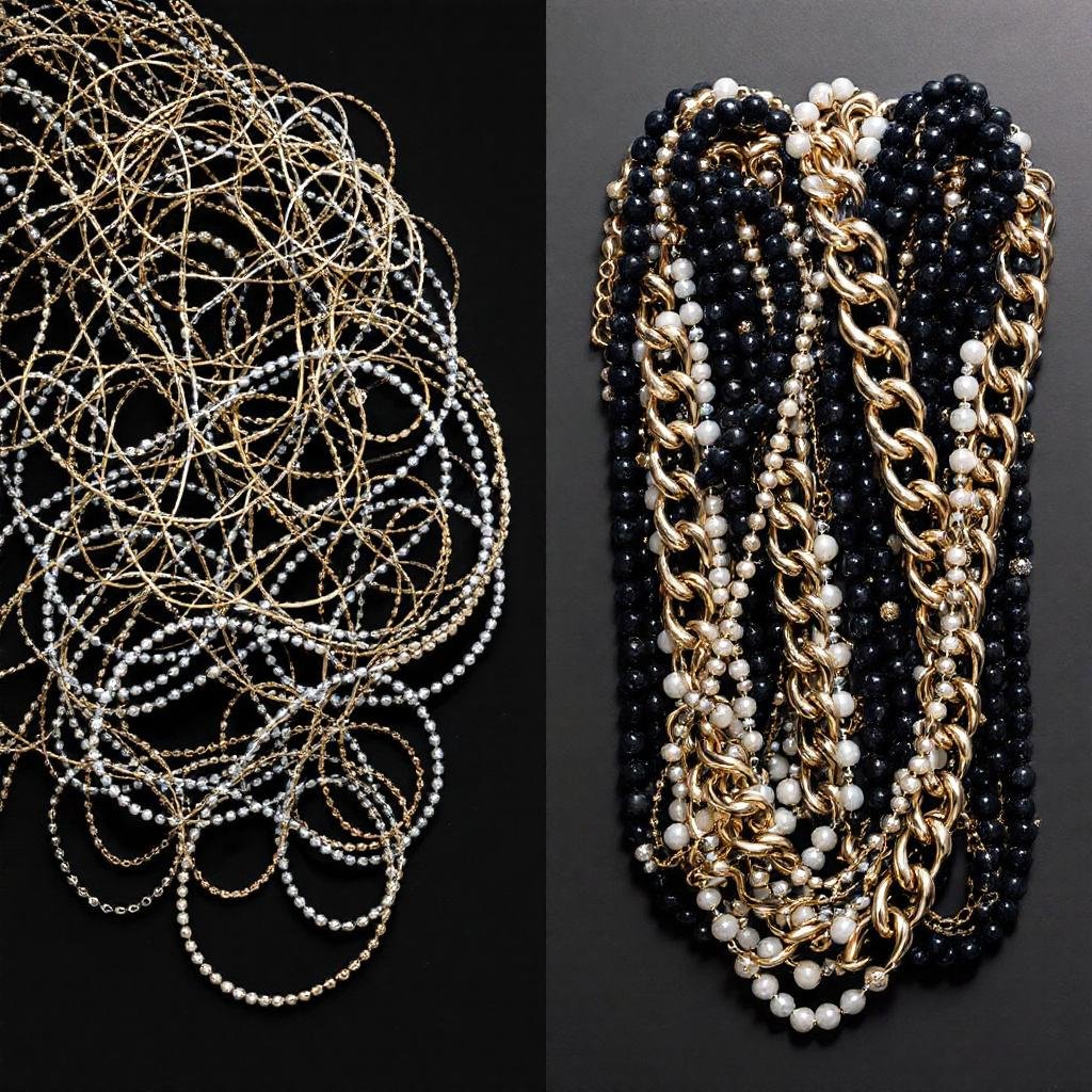 how to layer necklaces without tangling