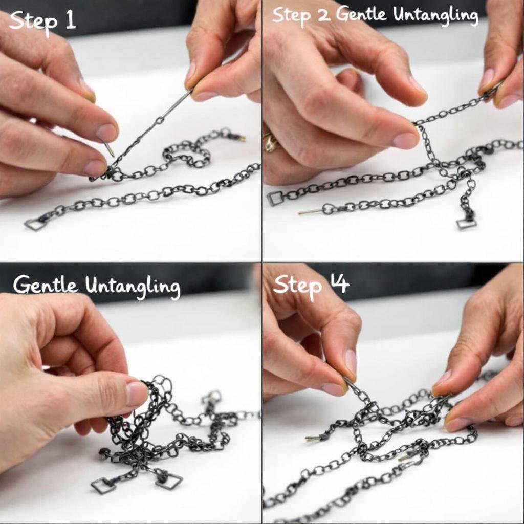Step-by-step untangling technique demonstration