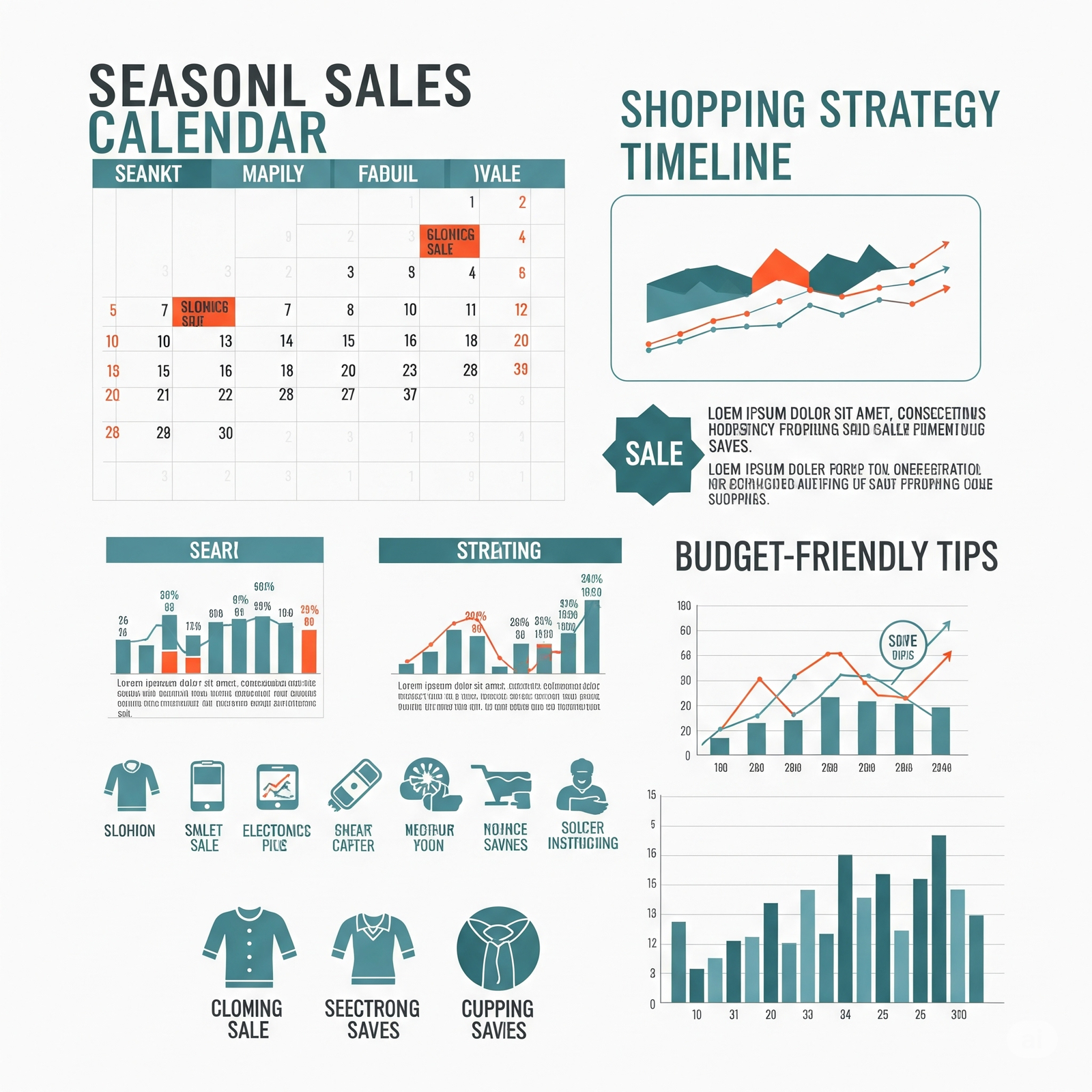 Infographic showing seasonal shopping calendar for best deals
