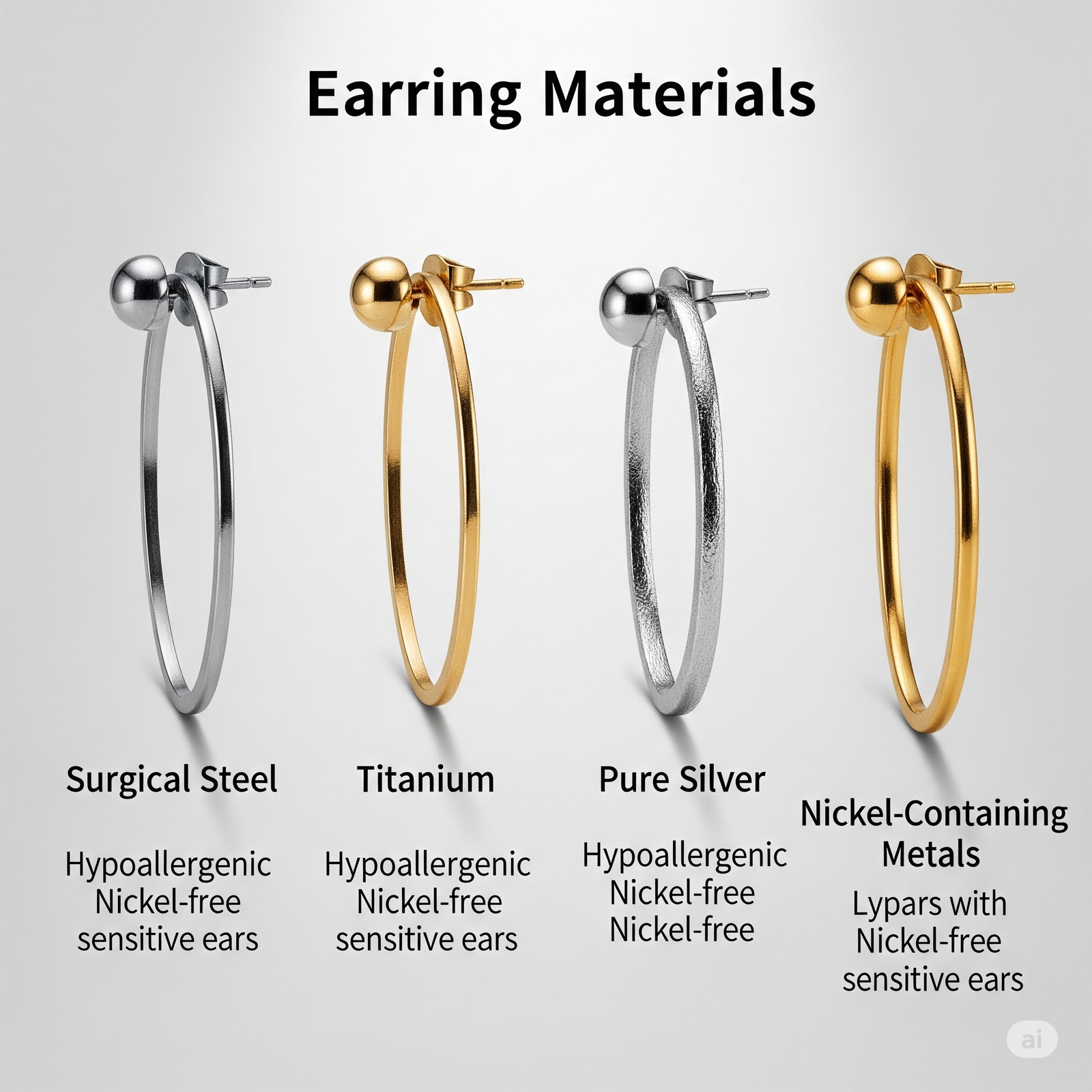 earrings for sensitive ears in India