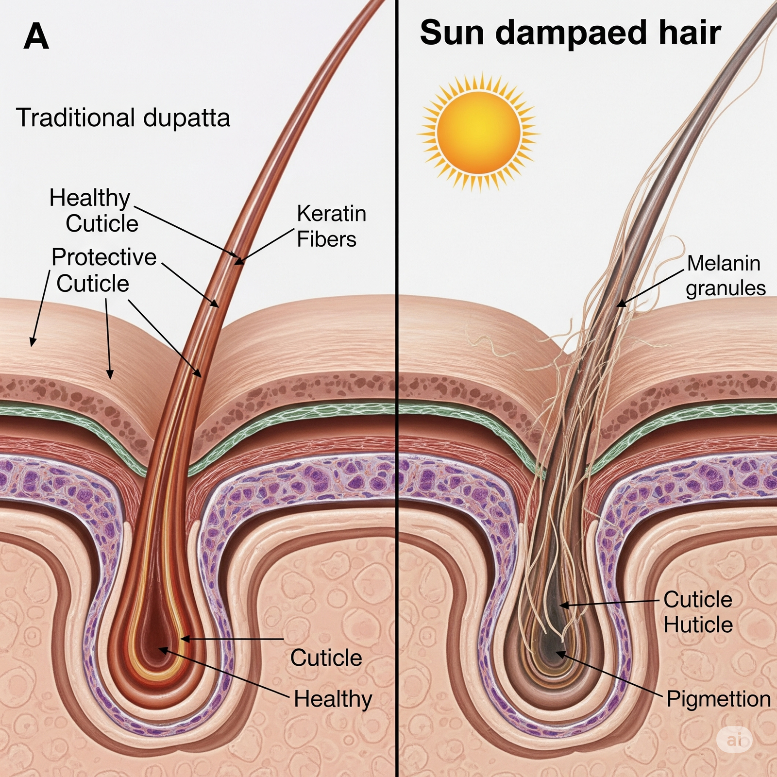 UV-blocking scarves for hair protection